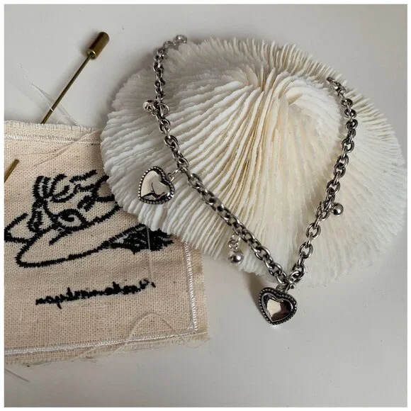 #NEW 925 Sterling Silver Vintage Heart Bead Bracelet - Picture 6 of 11